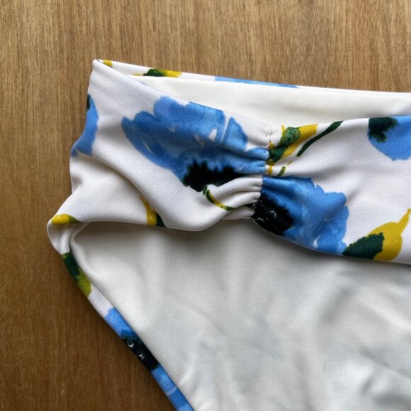 TORI PRAVER CAILA BOTTOM Women’s Side Ruched Floral Lined Bikini Bottoms M NWT - Picture 3 of 6